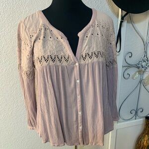 American Eagle loose fit flowing top , shirt crop.